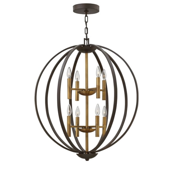 3468SB Hinkley Lighting Euclid - 8 Light Large 2-Tier Orb Foyer in Transitional-Modern Style - 28.25 Inches Wide by 33 Inches High-Spanish Bronze