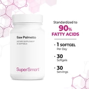 SuperSmart Saw Palmetto 320mg per Day (High Strength) - Serenoa Repens Berries Extract - Saw Palmetto Oil Supplement for Men & Women | Non-GMO & Gluten Free - 30 Softgels