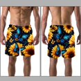 thumbnail image 3 of luoweisi Men's Beach Shorts Quick Dry Swim Trunks with Mesh Lining Sunflower Butterfly 2XL, 3 of 5