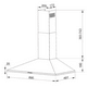 thumbnail image 4 of Campana decorativa de pared de 90 cm (36 pulgadas) IHD  CH Tulum 90 en acero inoxidable y diseño piramidal de pared, 4 of 11