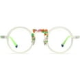 thumbnail image 5 of HEPIDEM Multicolor Acetate Glasses Frame Men Round Eyeglasses Optical Spectacles ( 9382 Transparent ), 5 of 9