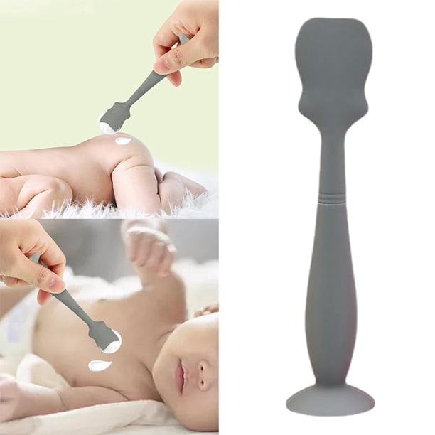Baby Cream Applicator Mini Rash Cream Brush Flexible para regalos navideños Gris perfke Cepillo para niños