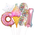 thumbnail image 3 of Globos de aluminio con forma de donut y helado de caramelo con confeti de colores para fiestas de cumpleaños infantiles de 1, 2, 3, 4, 5, 6, 7, 8 y 9 años, decoración para baby shower, 3 of 5