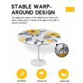 thumbnail image 2 of nqOlkjepod Yellow Floral Spring Round Tablecloth, Fitted Table Cover with Elastic for 36"-44" Round Tables, Pastoral Summer Botanical Grey Table Cloth Outdoor Dinning Party Waterproof Tablecloths, 2 of 6