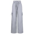 thumbnail image 6 of Cindysus Women Bottoms Elastic Waist Trousers Low Waisted Yoga Pants Running Jeggings Drawstring Sweatpants grey 3XL, 6 of 7