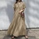 thumbnail image 1 of Summer Holiday Long Dress Women Elegant Maxi Sundress Causal V Neck Short Sleeved Vestidos ZANZEA Solid Oversized Robe FemmeXXXL Gao Jinjia LED, 1 of 2