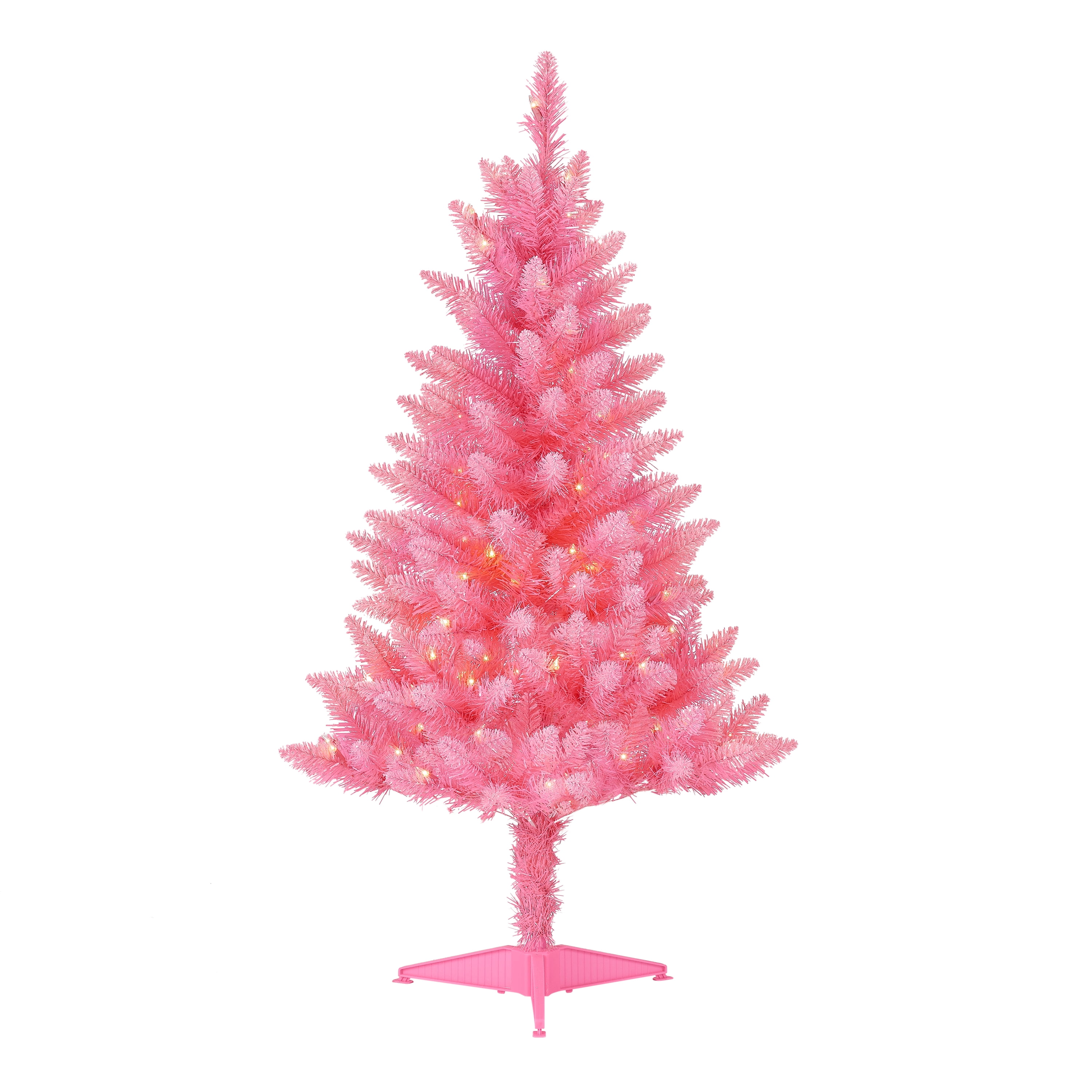 Holiday Time Pre-Lit Pink Christmas Tree with 196 Branch Tips, 4 ...