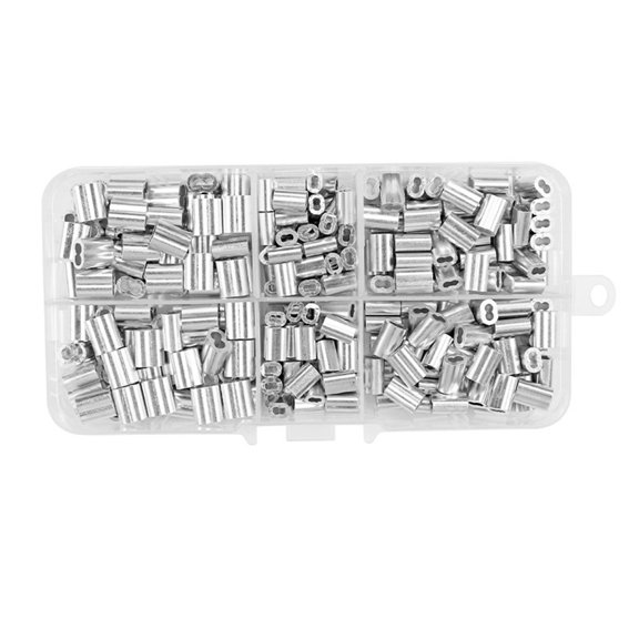 Pack Of 300 Aluminum Sleeves For Crimping Cables And Wires In Various Sizes
