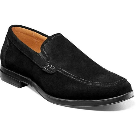 

Men s Stacy Adams Pelton Moc Toe Slip On Work Shoes Black Suede 25601-008