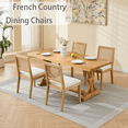 thumbnail image 6 of Farmhouse Rattan Dining Chairs Set of 4, Mid Century Modern Kitchen & Dining Room Chairs, Cane Upholstered Kitchen Side Chair with Natural Hardwood Frame, Beige, 6 of 11