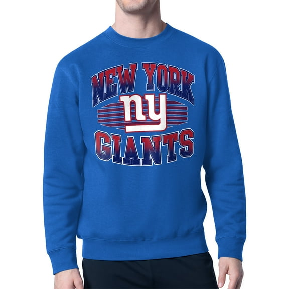 Men's Starter Royal New York Giants Team Grit Graphic Fleece Pullover Sweatshirt