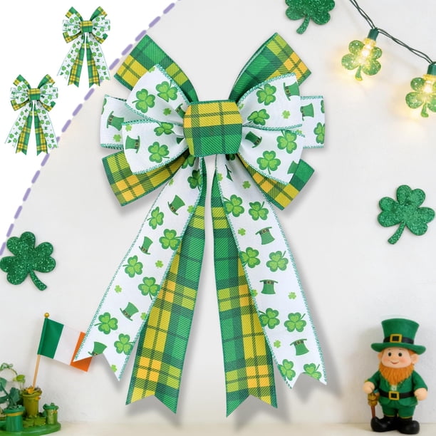Decoraciones del Día de San Patricio, Accesorios del Día de San Patricio, Regalos del Día de San Patricio, Decoración de lazo de San Patricio, Decoración de lazo para festivales irlandeses, Colgante d