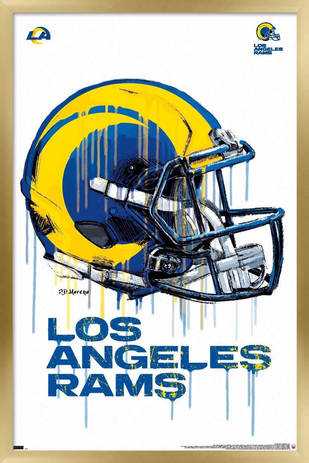 NFL Los Angeles Rams - Drip Helmet 20 Wall Poster