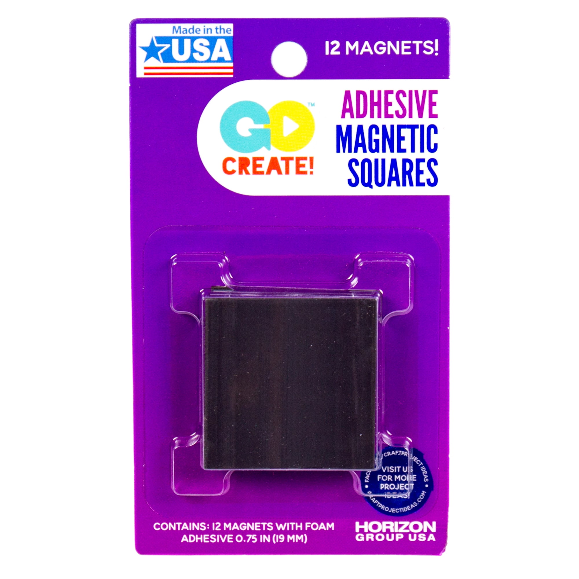Go Create Adhesive Magnet Squares, 12-Pack