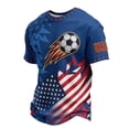 thumbnail image 2 of Zimjoy Men's 2026 USA Soccer Jersey Crewneck Short Sleeve United States Team Fan International Football Shirt Retro Streetwear Top Dark Blue 4XL, 2 of 5