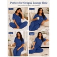 thumbnail image 5 of DAKIMOE Womens Pajama Sets Pajamas for Women Set Capri Sleepwear Short Sleeve Two-Piece Pjs Tops & Long Pants Casual Prints Lounge Sets for Women S-2XL, 5 of 10