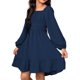 thumbnail image 1 of Vestido Largo de Manga Larga de Color Sólido de Moda Y Cómodo para las Niñas con Falda Plisada de Cinturón para Diario, Viajes, Vacaciones, Fiestas de Cumpleaños, 1 of 8
