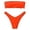 Orange, variant on Women Swimsuits Solid Color Push Up Strapless Bandeau High Waisted Two Piece Bikini Set