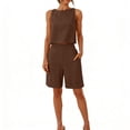 thumbnail image 2 of Horkkom Short Sets for Women 2 Piece Linen Solid Color Tank Tops High Waist Shorts with Pockets Summer Casual Vacation Sets XXXL, 2 of 7