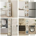 thumbnail image 6 of Tall Narrow Storage Cabinet with Movable Wheels, Adjustable Shelves & Magnetic Doors – Foldable Slim Plastic Organizer for Bathroom, Kitchen, Laundry, Ideal for Small Spaces(4-Tier,White), 6 of 6