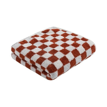Slhenay Cute Bathroom Towels Hand Towels Soft, Absorbent, and Decorative Checkered Design Red and White Check Plaids Classic for Bathroom, Kitchen, Gym, and Spa and More