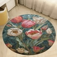 thumbnail image 4 of Boho Vintage Floral Washable Round Rug -Circle Area Rugs for Nursery Bedroom, Vintage Non Slip Non Shedding Low Pile Carpet for Living Room Coffee Table Entryway, 4 of 6