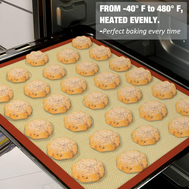 Tapis de cuisson en Siliconen pour macarons. 2 demi-plaques de