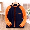 thumbnail image 3 of Eashery Boys Windbreaker Jacket Little Big Boys Spring Autumn Denim Jacket Long Sleeve Cotton Pullover Tops Jackets for Kids (Orange,4-5 Years), 3 of 4