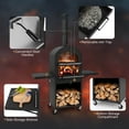 thumbnail image 3 of Costway Outdoor Pizza Oven Wood Fired Pizza Oven with Protective Cover 12" Pizza Stone, 3 of 10