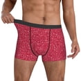 thumbnail image 3 of Men's Boxer Briefs, Red Glitter Lightning Print Soft Comfy Mens Underwear Boxer Briefs Breathable With Widen Waist, 3 of 7