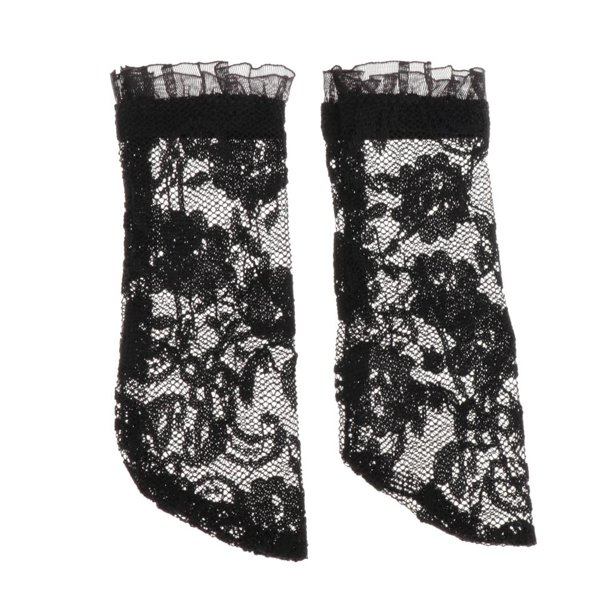 Calcetines de encaje , para articudas con , y elegante, para reempzo de trajes de , 2 colores Negro Yotijar Calcetines de muñeca para niñas