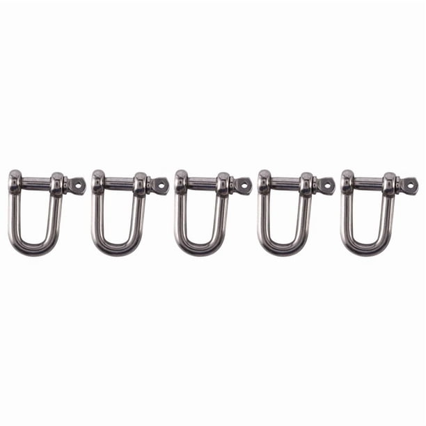 5piezas M6X38mm Recto D-Grillete, Corto, Acero Inoxidable AISI 316
