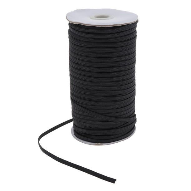 Fil de cordon élastique noir bricolage artisanat 0.0.6cm 0cm 