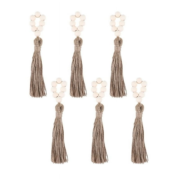 Set Of 6 Beaded Wood Napkin Rings with Table Setting Wedding DéCor Accessories Nap G12782