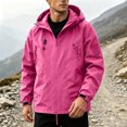 thumbnail image 2 of Jessboyy Mens Windbreaker Jacket with Hood Long Sleeve Rain Shell Jackets with Pockets Waterproof Windproof Outdoor Jacket Hot Pink,XXL, 2 of 7