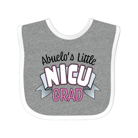 

Inktastic Abuelo s Little Nicu Grad in Pink with Banner Gift Baby Boy or Baby Girl Bib