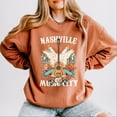 thumbnail image 6 of Nashville Music City Guitar Grunge - Womens Lightweight Garment Dyed Sweatshirt, 6 of 7
