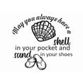 thumbnail image 1 of May You Always Have A Shell In Your Pocket And Sand In Your Shoes - Stick And Peel Kids Bedroom Living Room Removable Decoration Quotes Sticker - 20" x 30" Adhesive Vinyl Wall Art Decal | Black, 1 of 4
