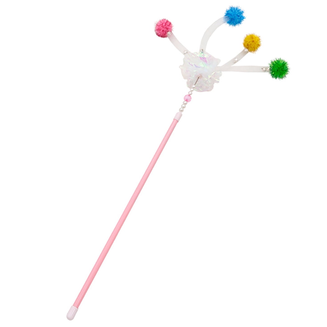 Cat Wand Toy Funny Colorful Shiny Cat Teaser Toy Kitten Fake Feather Toy for Pet