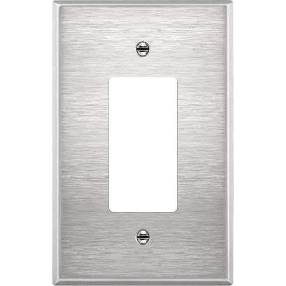 ENERLITES Decorator Switch or Receptacle Outlet Metal Wall Plate, Corrosion Resistant, Over Size 1-Gang, UL Listed, 7731O, 430 Stainless Steel, Silver