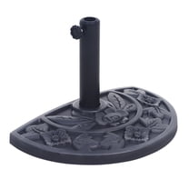 Abble 20 lbs Black Half Round Rose Pattern Outdoor Patio Umbrella Base umbrella Stand for Patio, Yard, Garden, Poolside