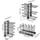 thumbnail image 3 of Estante organizador de ollas y sartenes Estante metálico ajustable de 8 niveles | Organizador de bandeja de armario Soporte de almacenamiento resistente negro de 21,6" para utensilios de cocina, 3 of 9