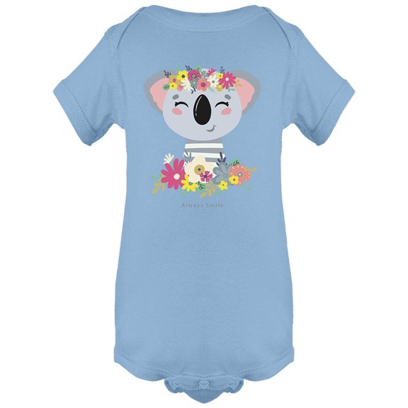 Koala With Flowers Design Bodysuit Infant -Image by Shutterstock,  Newborn