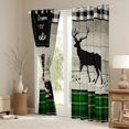 thumbnail image 3 of Homewish Jungle Deer Elk Black Out Curtains for Men, Vintage Green Buffalo Curtains Pack of 2 (42x63 Each), Rustic Plant Botanical Bedroom Curtains, Living Room Curtains Decor, 3 of 6