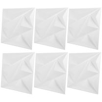 Hytrove Wall Panels For Bedroom 3D Wall Panel White PVC 6Pcs 11.8X11.8X0.79In