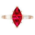 thumbnail image 7 of Three-Stone Engagement Ring for Women - 2ct Simulated Ruby in 14K Rose Gold Promise Ring, 7 of 7