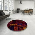 thumbnail image 4 of Ahgly Company Machine Washable Indoor Round Abstract Bakers Brown Area Rugs, 4' Round, 4 of 7