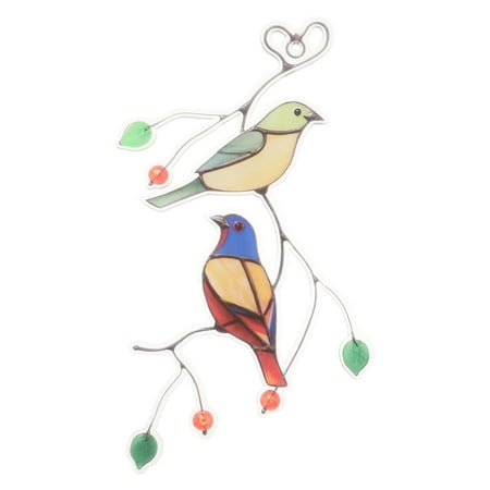 

Colorful Birds On A Wire Alloy Bird Sculpture Pendant Art for Wall Window