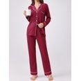 thumbnail image 2 of SMZ Womens Pajamas Set 2 Piece Button Down Pjs Soft Long Sleeve Top and Pants Sleepwear Set Lounge Sets, 2 of 13