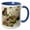 Blue/White, variant on 3drose, Brown Bird over Branch and Nest Full of Eggs, 15oz Two-tone Blue Mug